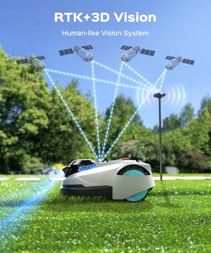 Image of YARDCARE N1600 PRO Wireless Robot Lawn Mower, RTK+Vision Navigation, 0.4 Acre Coverage, APP Smart Control, Multi-Zone Mowing, Ordered Cutting Path, Smart Robot Lawn Mower for Yards