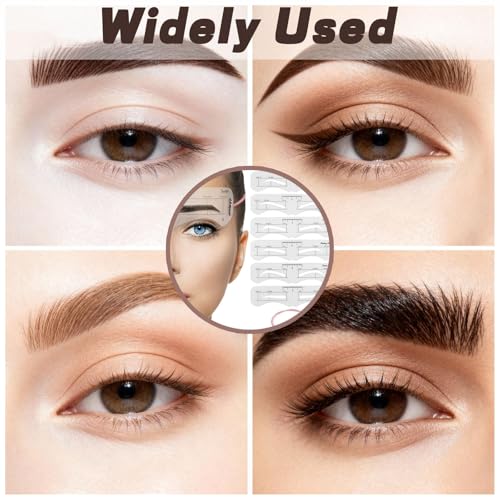 12 PCS Eyebrow Stencil,Reusable DIY Eyebrow Stencils Template for 3 Minutes Makeup，Eyebrow Template with Elastic Band for Beginners，Suitable for Women's Makeup, Drawing Brows(Eyebrow Distance 2.0cm) - Image 6