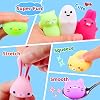 Mochi Mini Squishy Animal Toys 20 Pcs - Party Favors for Kids, Kawaii Squeeze Toy Cat Unicorn, Stress Relief for Adults, Birthday Favors, Pinata Filler Random