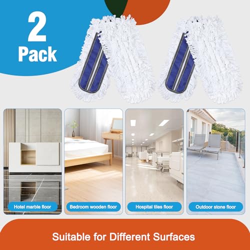 Image of CLEANHOME Commercial 36 inch Microfiber Mop Pads, Blue, 2 Pieces | Just Fit CLEANHOME Industrial Dust Mop: B08R3F1ZZM,B0GL7WQZBY,B0GL7R3KKP,B08R3H69ZB