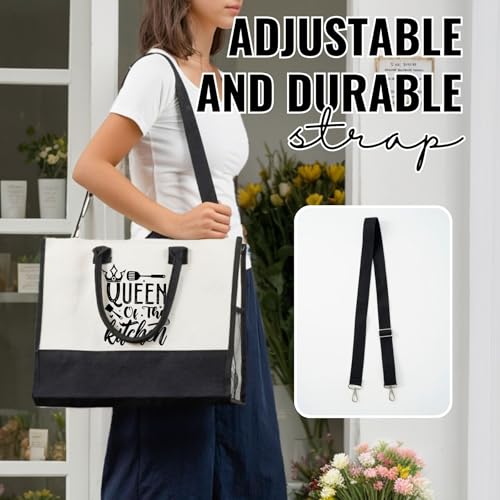 Bolsa tote canvas para mujer con cierre y correa miniatura 4