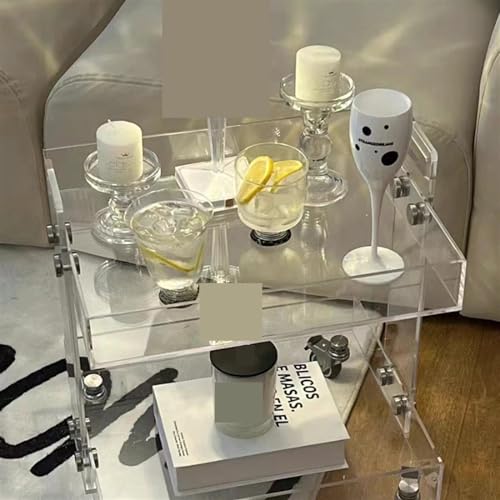 Table d'appoint en acrylique transparent pour petit espace et salon - 6