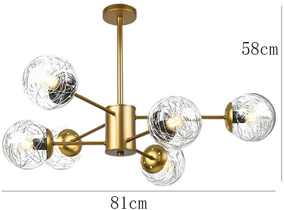 Chandelier Spoutnik E27 aluminium et verre globe 16 lampes - 7