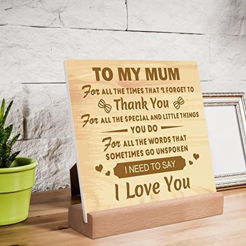 KAAYEE Mothers Day for Mum Gifts, Acrylic Plaque Ornaments Birthday Gifts for Mum, Presents for Mum on Her Birthday from Daughter Son, Mothers Day Christmas Xmas Gifts for Mummy (To Mum 2)