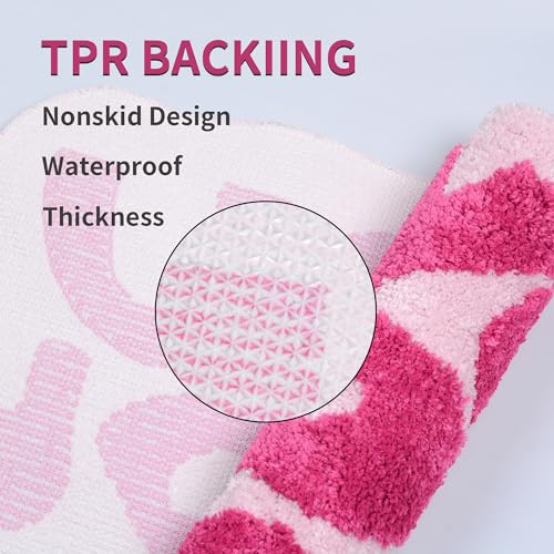 Image of Zeeinx You Look Good Bath Mat Non Slip Microfiber Absorbent Cute Bathroom Decor for Apartment Pink Bath mat for Tub and Shower, Machine Washable, 25'x21'