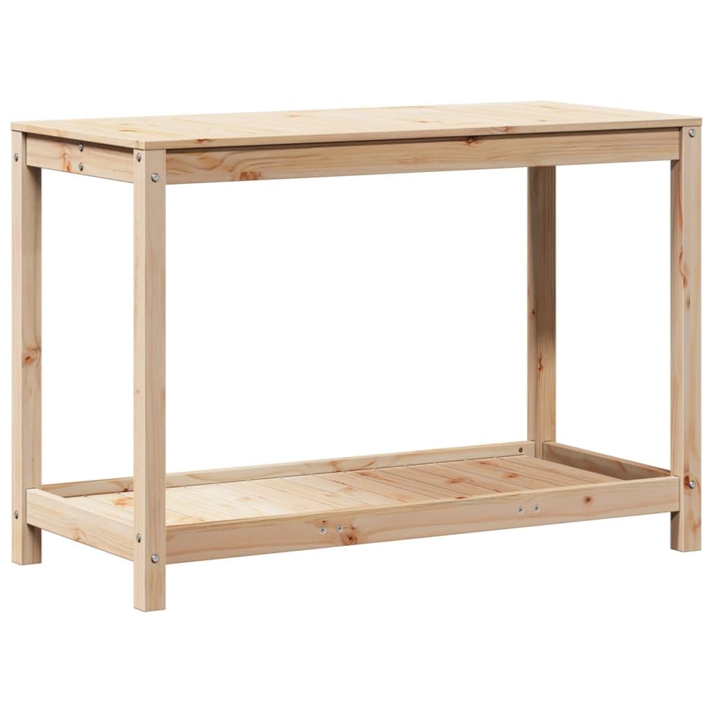 vidaXL Table de Rempotage avec Étagère, Table de Plantation avec Rangement, Banc de Rempotage, Table à Plantes Jardin, Bois Massif de Pin