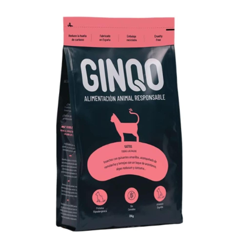 Ginqo Pienso para Gatos con Proteína de Insectos - Pienso Hipoalergénico Sin Cereales (2 kg)