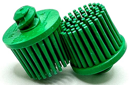 Image of 10 Pack 1 inch 50 Grit Green R-Type Bristle Disc | Ceramic-Aluminum Oxide Abrasive Bristle Disc with Quick Change Roll Lock | Pack of 10 | Green