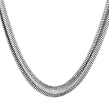U7 Stainless Steel Italian 8MM Flat Herringbone Chain Necklace for Men Boys 26 Inch