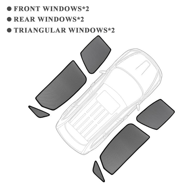Parasoles Coche para Ford para EcoSport 2013-2022, Parasol De Coche, Marco Parabrisas Delantero, Cortina, Ventana Lateral Trasera, Visera Cubierta Parabrisas(6PCS Side)