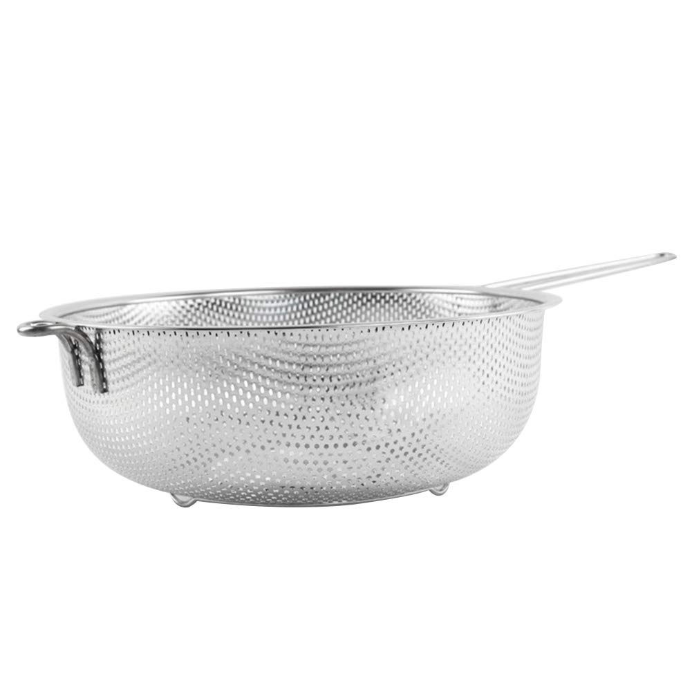 Edelstahl-Abtropfsieb, mikroperforiert, Sieb zum Abtropfen von Spülen, Waschen, großes Sieb für Pasta, Nudeln, Gemüse und Obst, robust und spülmaschinenfest, Wie abgebildet, 22.5