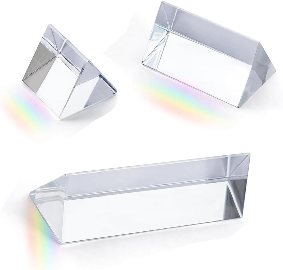 Equilateral Crystal Prisms Set,Optical Glass Prisms for Physics Teaching