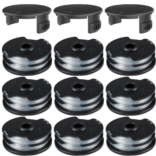 ZAMDOE PRTA 20-Li B2 String Trimmer Replacement Spool Line and Spool Cover Compatible for Parkside PRTA 20-Li A1- IAN 311046 PRTA 20-Li C3 Cordless Lawn Trimmer (9+3 Pack)