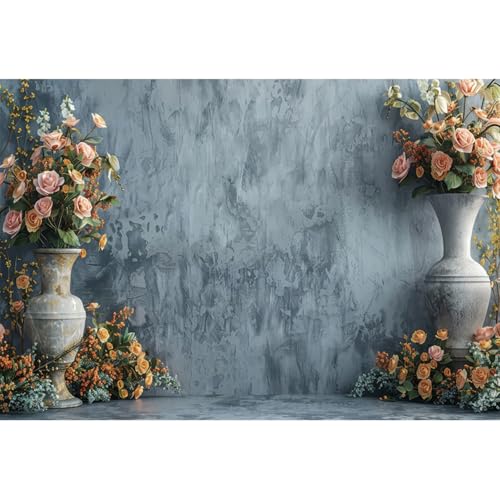 Baocicco 20x10ft Vinyl Retro Vase Wall Backdrop Photography Old Style Flowers Rose Vintage Medieval Weeding Ceremony Background Newborn Baby Shower Banner Supplies Girls Princess Birthday Background