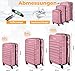 KESSER® 3tlg. Hartschalenkofferset Hartschalenkoffer Reisekoffer Set Reisekofferset Trolley Koffer 4 Rollen ABS-Hartschale Teleskopgriff Inkl. Kofferwaage + Gepäckanhänger Rollkoffer Schloss, M-L-XL