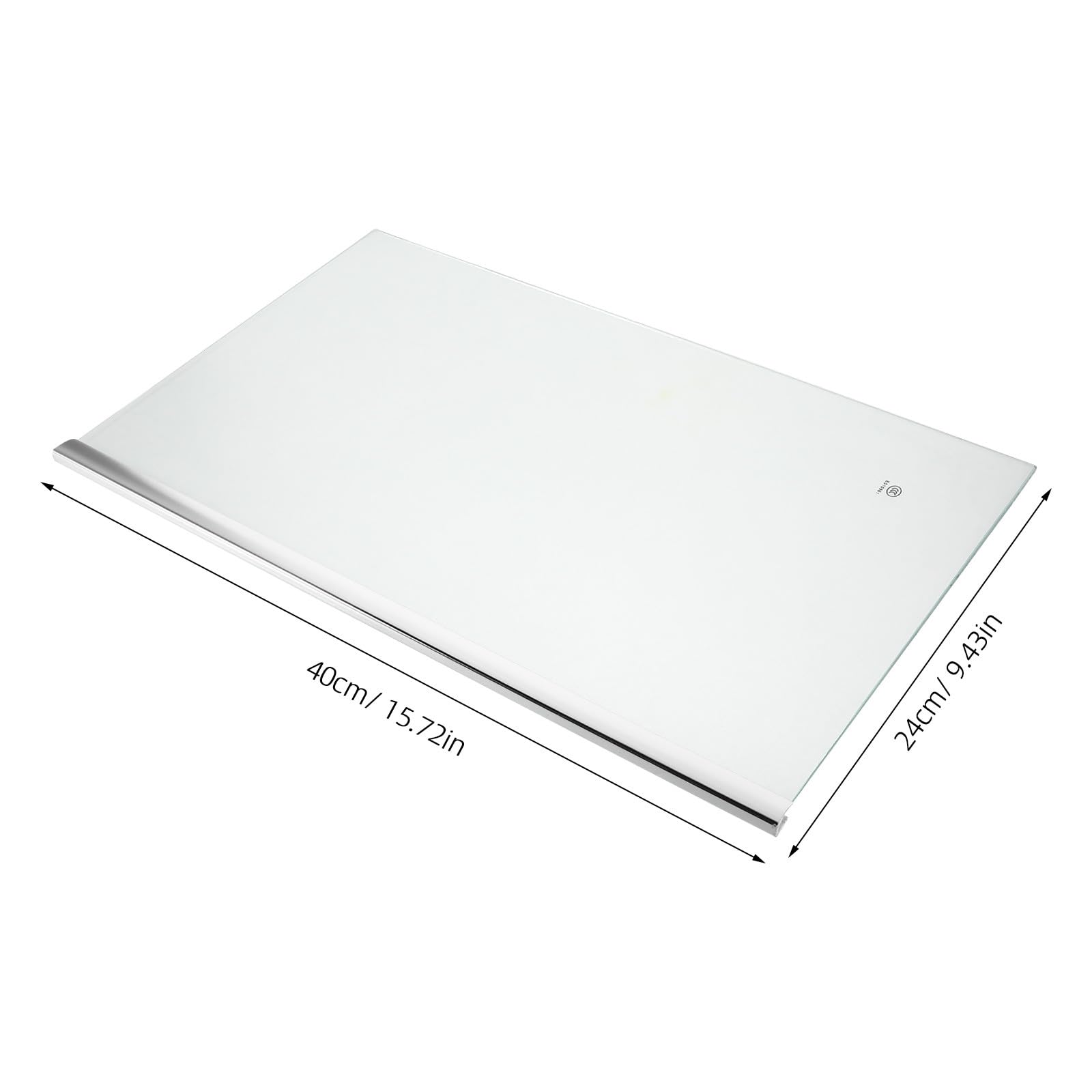 Ciieeo Étagère en Verre Trempé 40x24 Cm pour Congélateur et Réfrigérateur, Séparateur de Rangement Transparent, Pièce de Remplacement Compatible pour Organisation Frigo et Congélateur