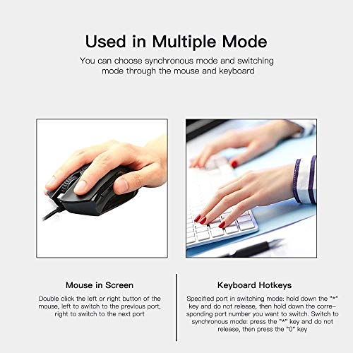Switch KVM USB 8 ports pour synchronisation clavier souris noir