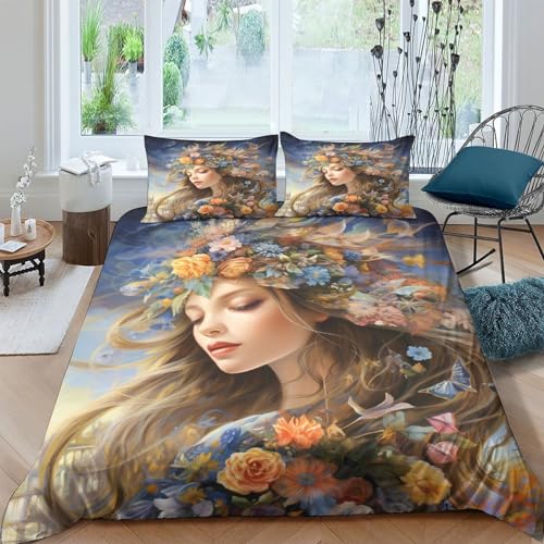 Housse de couette papillon fermeture éclair parure de lit King