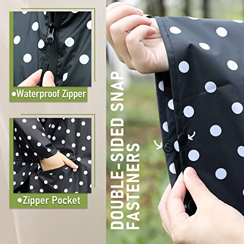 image for SaphiRose Unisex Rain Poncho Raincoat Hooded for Adults Women with Poc