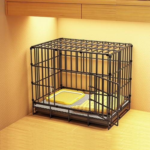 Cage de transport pliable pour chiot noir 50cm avec plateau