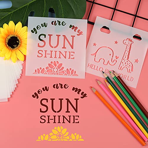 25 Pack Stencils For Baby Shower，Mixed Animals Pattern Painting Stencils Baby Shower Onesie Decorating Reusable Templates For Painting On Fabric Bodysuit Bags Shirts Shoes Bibs Home Décor #TOP4