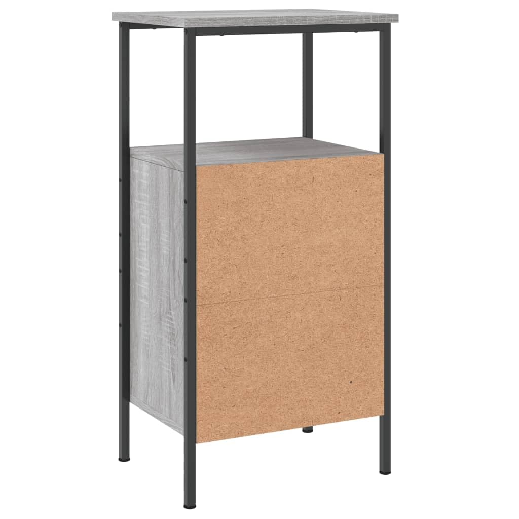 Générique Nachttisch, industriell, 41 x 31 x 80 cm, aus Holz, Grau Sonoma, Nachttisch mit stabilem Eisenrahmen, viel Stauraum und 4 verstellbare Füße für unebenen Boden