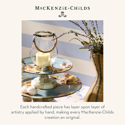 Image of MACKENZIE-CHILDS Pedestal Platter, Mini, Wild Rose Slate