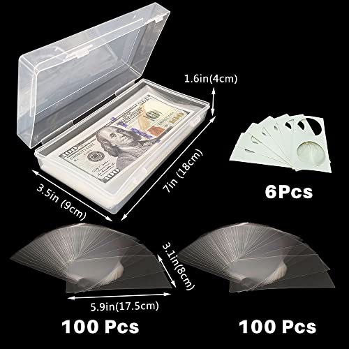 Smatagee 200 fundas transparentes para billetes con caja miniatura 2