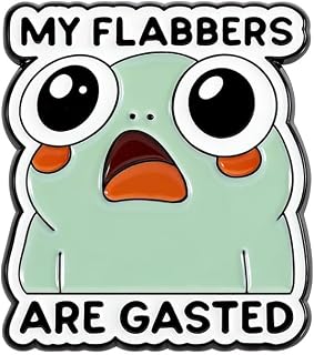 Novelty Cute Surprised Frog Brooch Green Enamel Pins for Men Women Funny Creative My Flabbers Are Gasted Words Brooches Cartoon Animal Badge Lapel Pins Jewelry Backpack Jacket Clothing Hat Bag Decoration