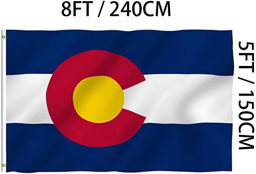 Jayus Double Sided Colorado Sates Flags 5x8 FT Outdoor - Vivid Colors 3Ply CO Colorado Flags Banners- 220D Heavy Duty 100% Polyester with 3 Brass Grommets
