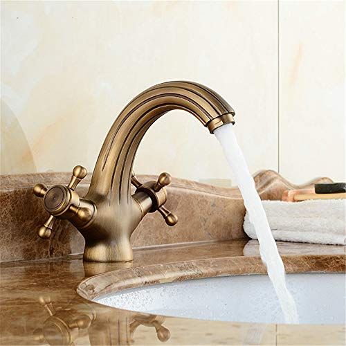Basin toque grifos antiguos con doble mando para solucionar la falta de estilo en lavabos antiguos