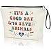 Virfuntaki Veterinary Gifts It’s A Good Day To Save Animals Zipper Bag, Vet Tech Gift For Vet Tech, Dog Cat Lovers Makeup Bag, Personalised Vet Travel Gift For Her