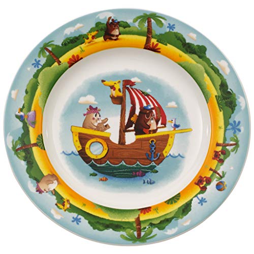 Villeroy & Boch Chewy's Treasure Hunt Plato infantil, 22 cm, Porcelana Premium, Blanco/Colorido