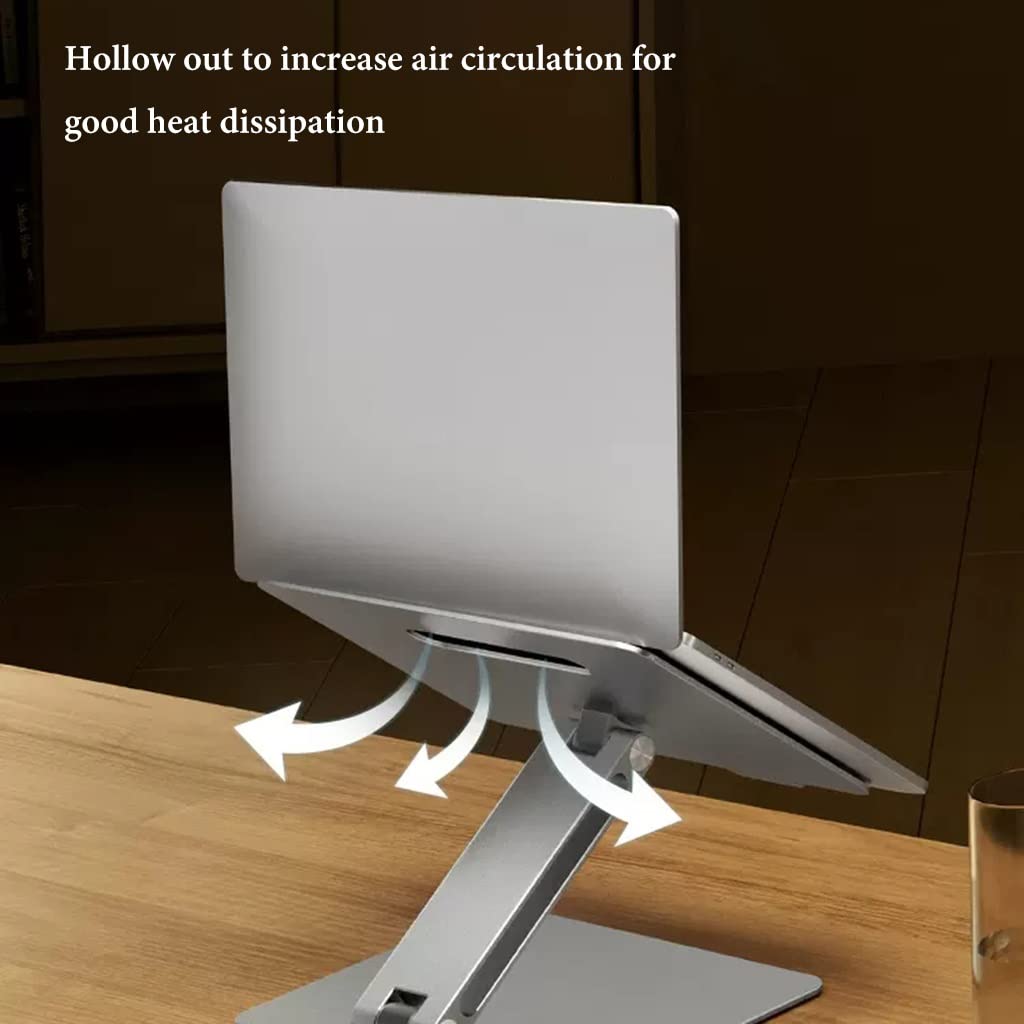 Supporto Pieghevole per Laptop, Supporto per Notebook Regolabile, Supporto ergonomico per Computer per scrivania, Supporto per Libri per Letto, Supporto per Laptop portat(Argento)