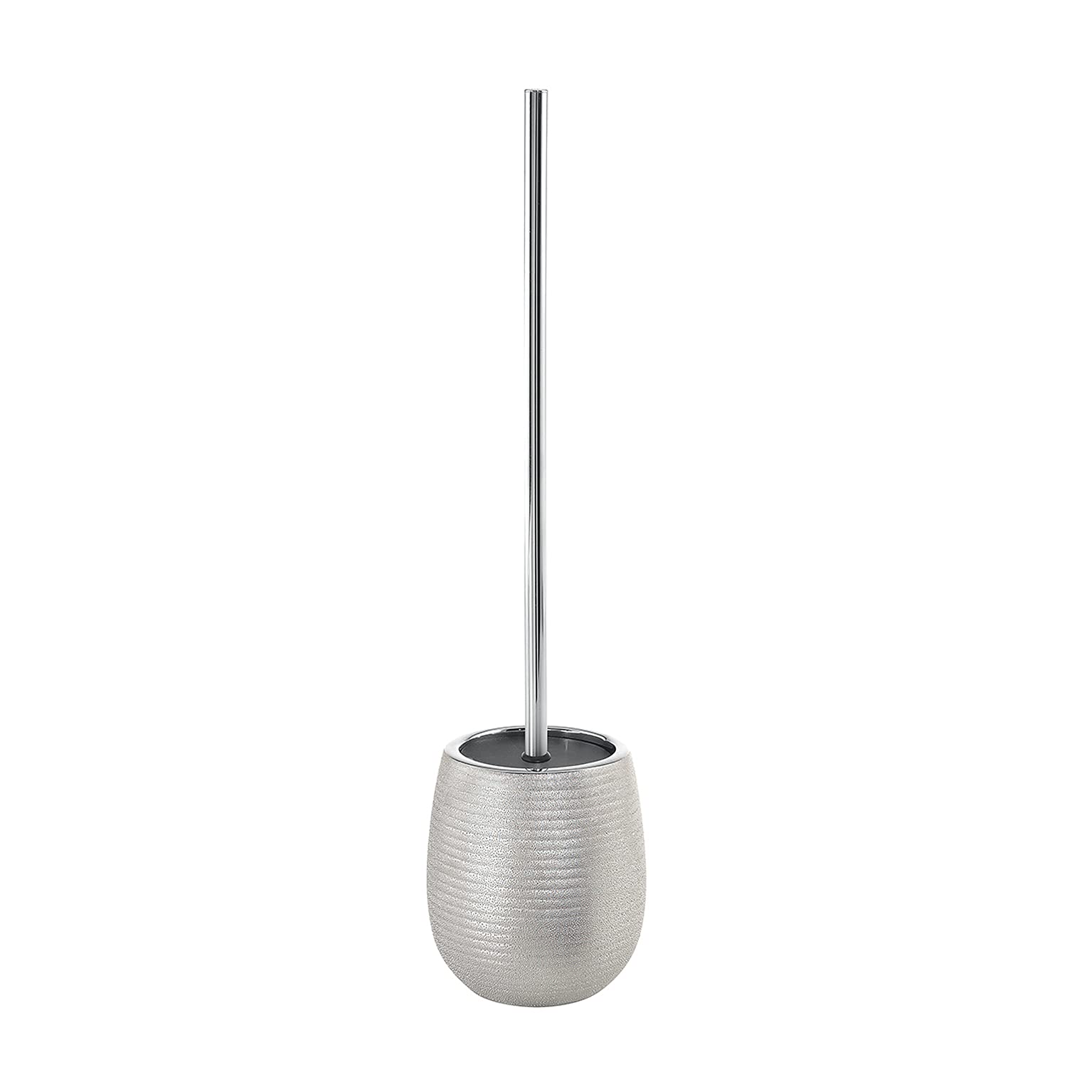 Gedy Silver G-Astrid Toilet Brush for Standing, Dimensions 47 x 11.5 x 11.5 cm, Weight 0.65 kg, Ceramic Toilet Brush, Year of Warranty 2, R&D Design, Unique