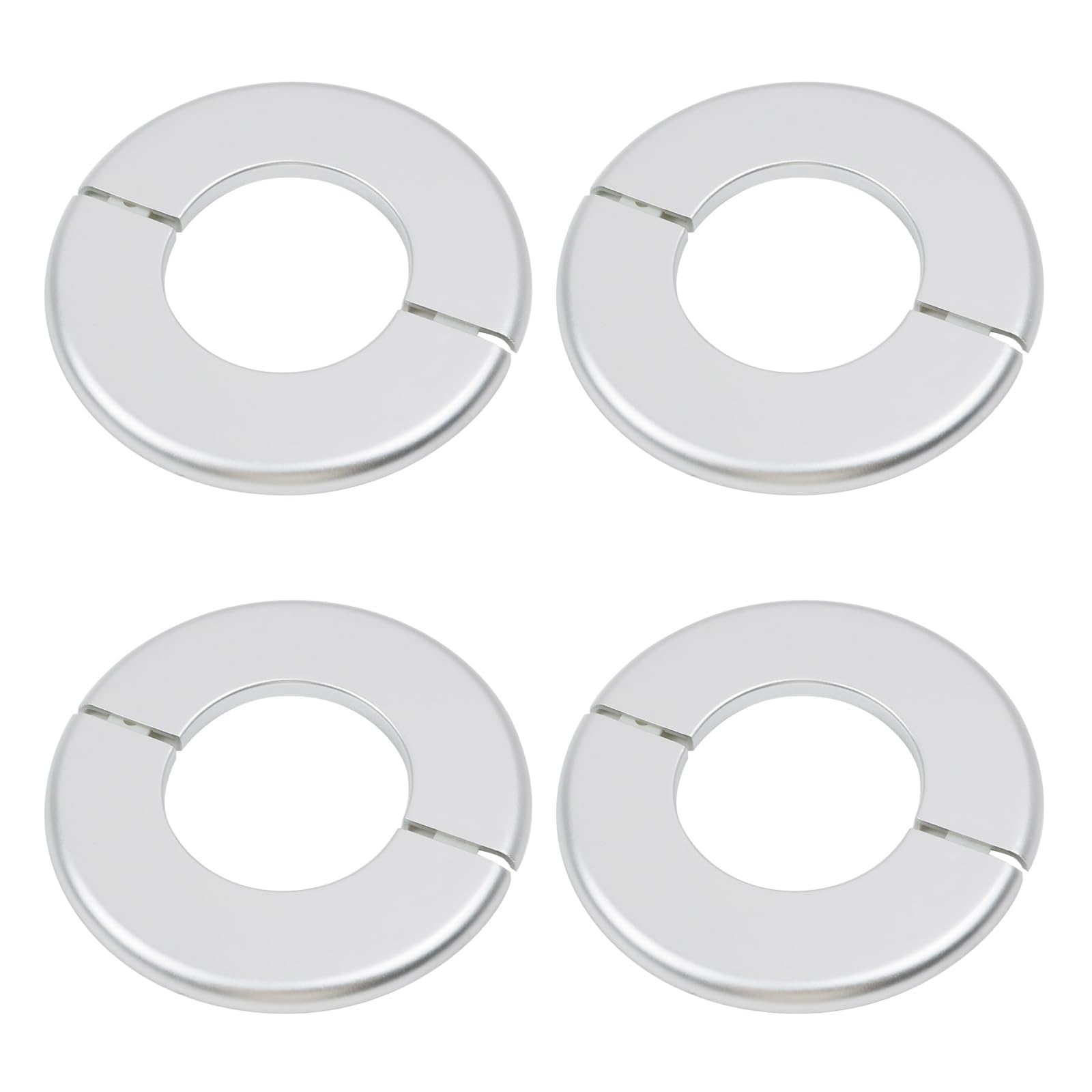 Tsnamay 4 Pcs Wall Split Flange, ABS Round Self-Adhesive Escutcheon Plate Buckles Design for 2.5"/64mm,Silver