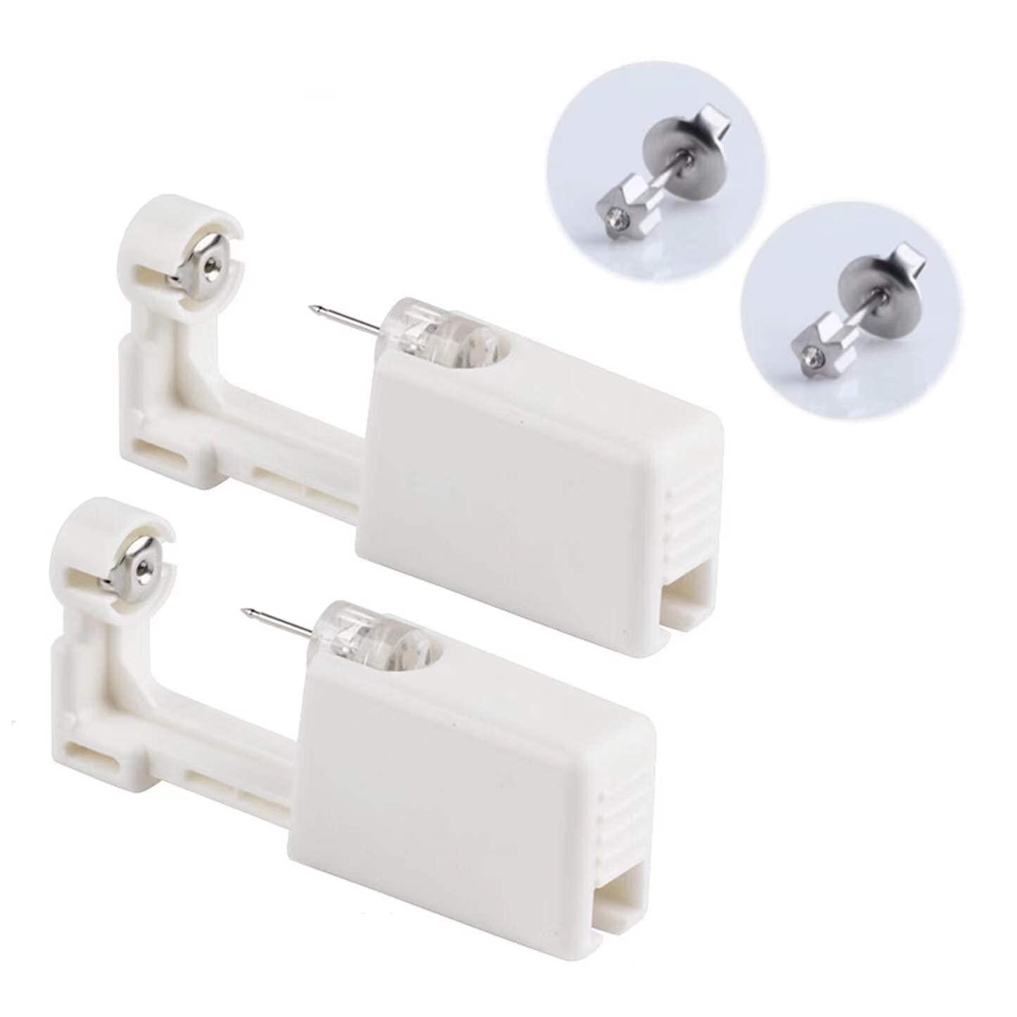 ILLUVA Ear Piercing Gun, Disposable Ear Piercing Gun with Stud Earrings, Safe and Painless with Built-in Earring Bolts, Asepsis Pierce Kit, Piercing Accessories, Pack of 2, Plastic