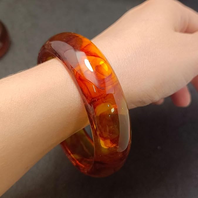 Acrylic Bangle Bracelet for Women Gold Open Chunky Bracelet Colorful Resin Cuff Bracelet Stack Arm Cuff Jewelry Set