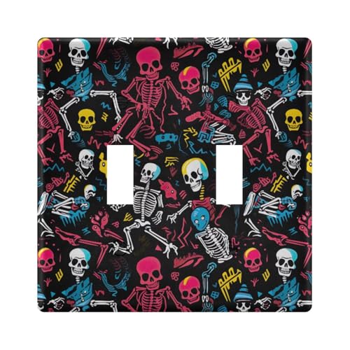 UMIRIKO Skull Skeleton Light Switch Cover Plate Covers Decorative Double Toggle Home Decor 202a8921