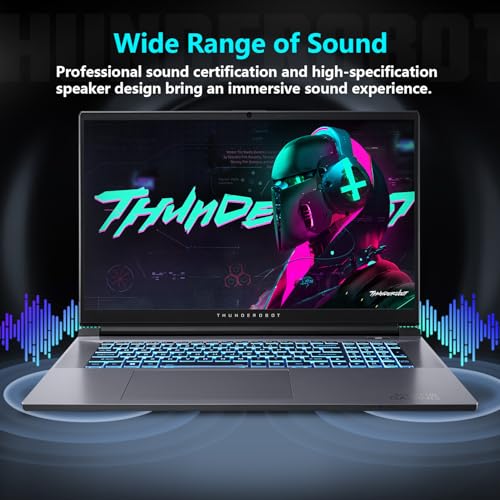 Image of Thunderobot Storm 17 Gaming Laptop, 17.3 inch FHD 144Hz Display, Core i7-13620H, GeForce RTX 4050, 32GB DDR5 RAM, 2TB SSD, RGB Backlit Keyboard, HDMI, Wi-Fi, Win 11 Home