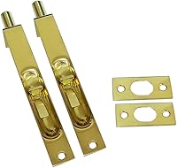 Vista 10 de QCAA Perno redondo de latón macizo, 6 ", latón macizo, negro mate, paquete de 2, fabricado en Taiwán