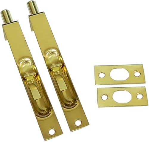 Miniatura 10 de QCAA Perno redondo de latón macizo, 6 ", latón macizo, negro mate, paquete de 2, fabricado en Taiwán