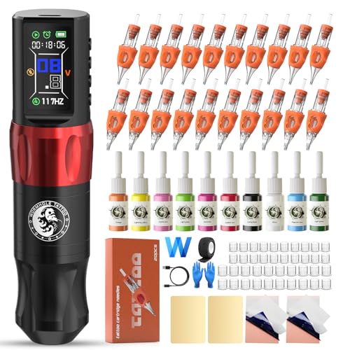 Wormhole Tattoo Gun Kit Wireless Tattoo Machine...