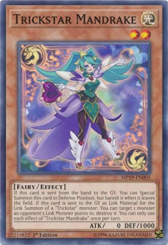 Yu-Gi-Oh! - Carta: Trickstar Mandrake - MP19-EN005. Común, 1ª Edición, del set Gold Sarcophagus Tin Mega Pack 2019 (versión en inglés)