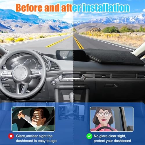 Tapis de tableau de bord Mazda 3 contre les reflets du soleil