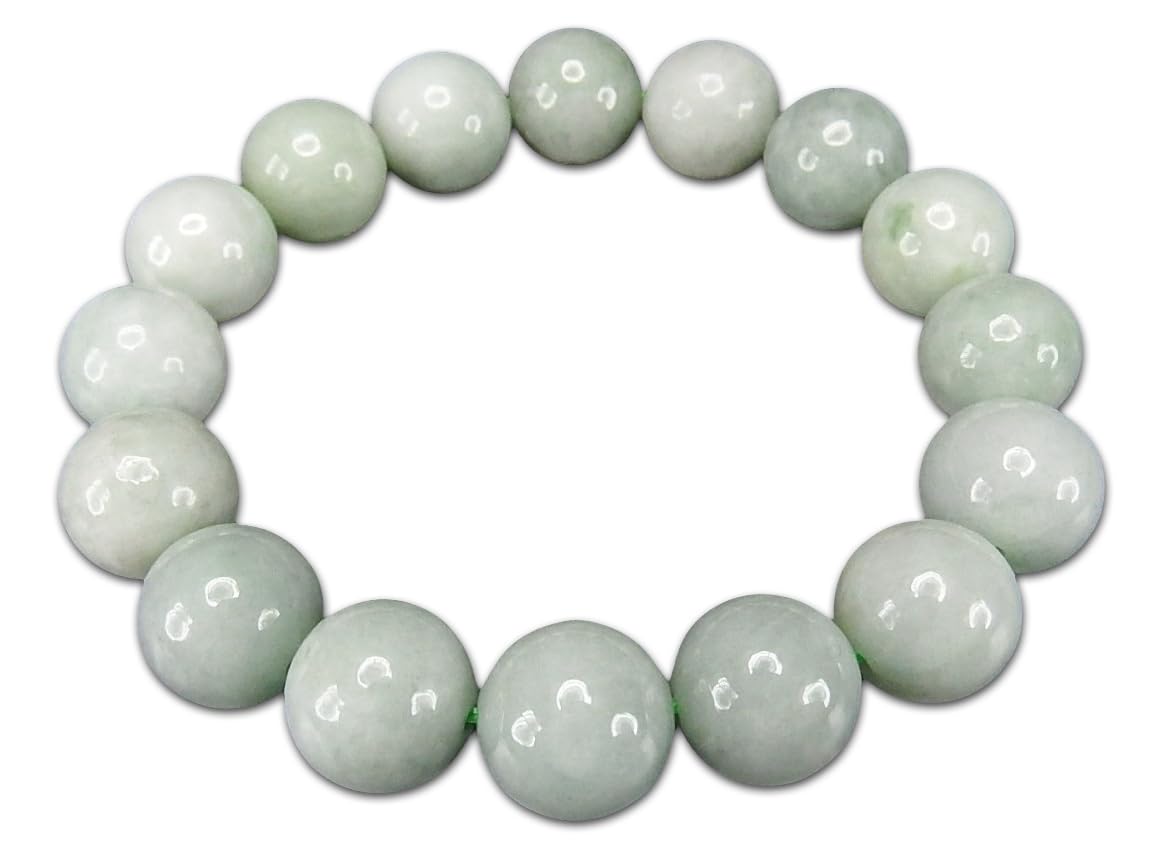 Amazon｜[石街] 厳選 4A ひすい 豆青色 大玉 約13.5mm 数珠