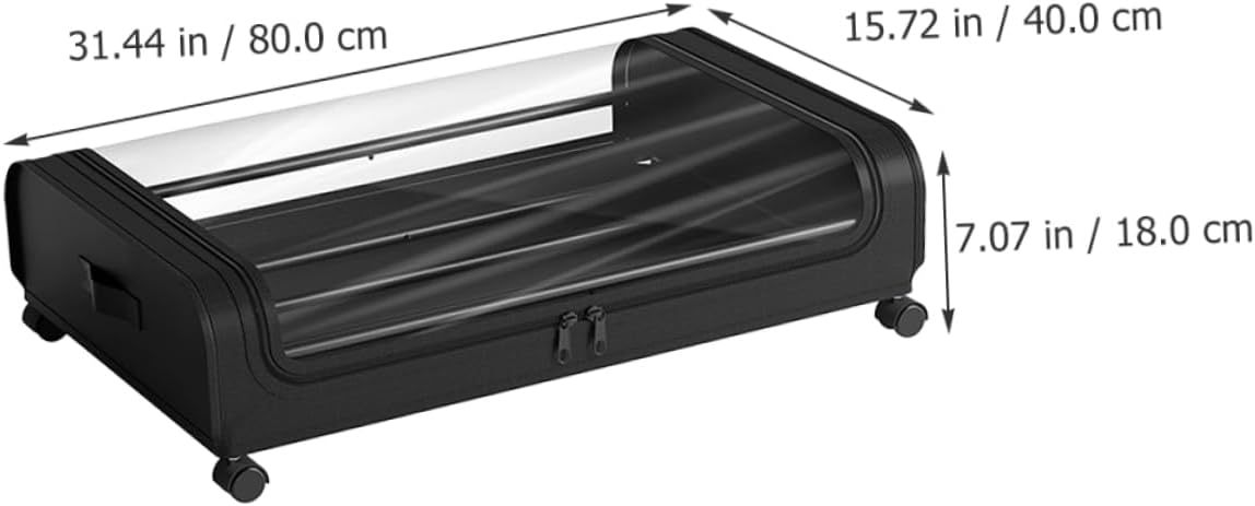 under Bed Storage Container Lid Versatile Toy Organizer Clothes Holder Lightweight Easy to Use Storage Box for Shoes Blankets Transparent Cover