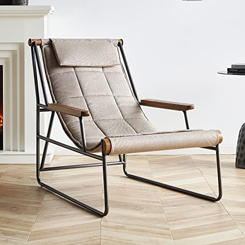 Way2Furn Lounge Chair, Reclining Patio Chair, Modern Oversized Chair With Iron Frame, Leisure For Indoor And Outdoor #TOP5