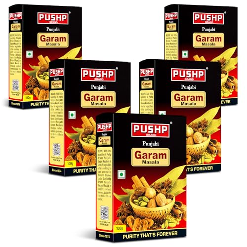 Image of Pushp Brand Punjabi Garam Masala Powder 100g Box(Pack Of 5) | Spice Blend