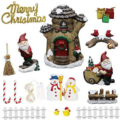 Bangbangda Miniature Christmas Fairy Garden Set - Diy Snowman Santa Mini Christmas Garden Accessories Kit Cake Dollhouse Ornaments Birthday Gifts For Girl Boy Kids Children #TOP8